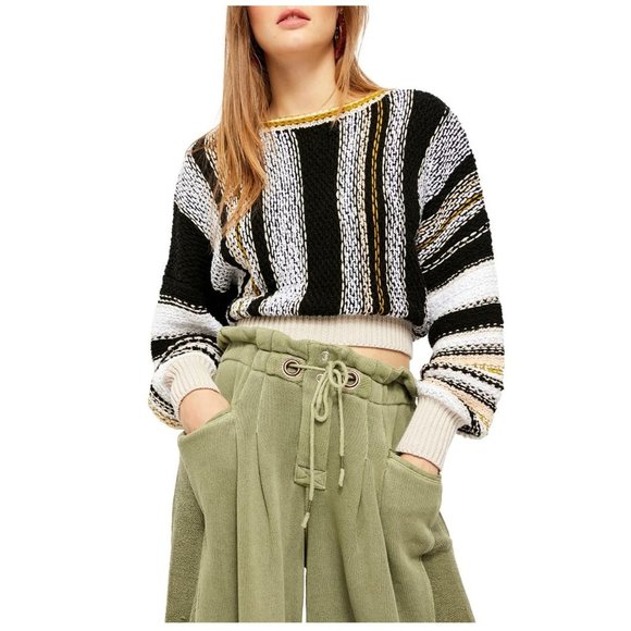 Free People Sweaters - Free People Show Me Love Striped Pullover Sweater